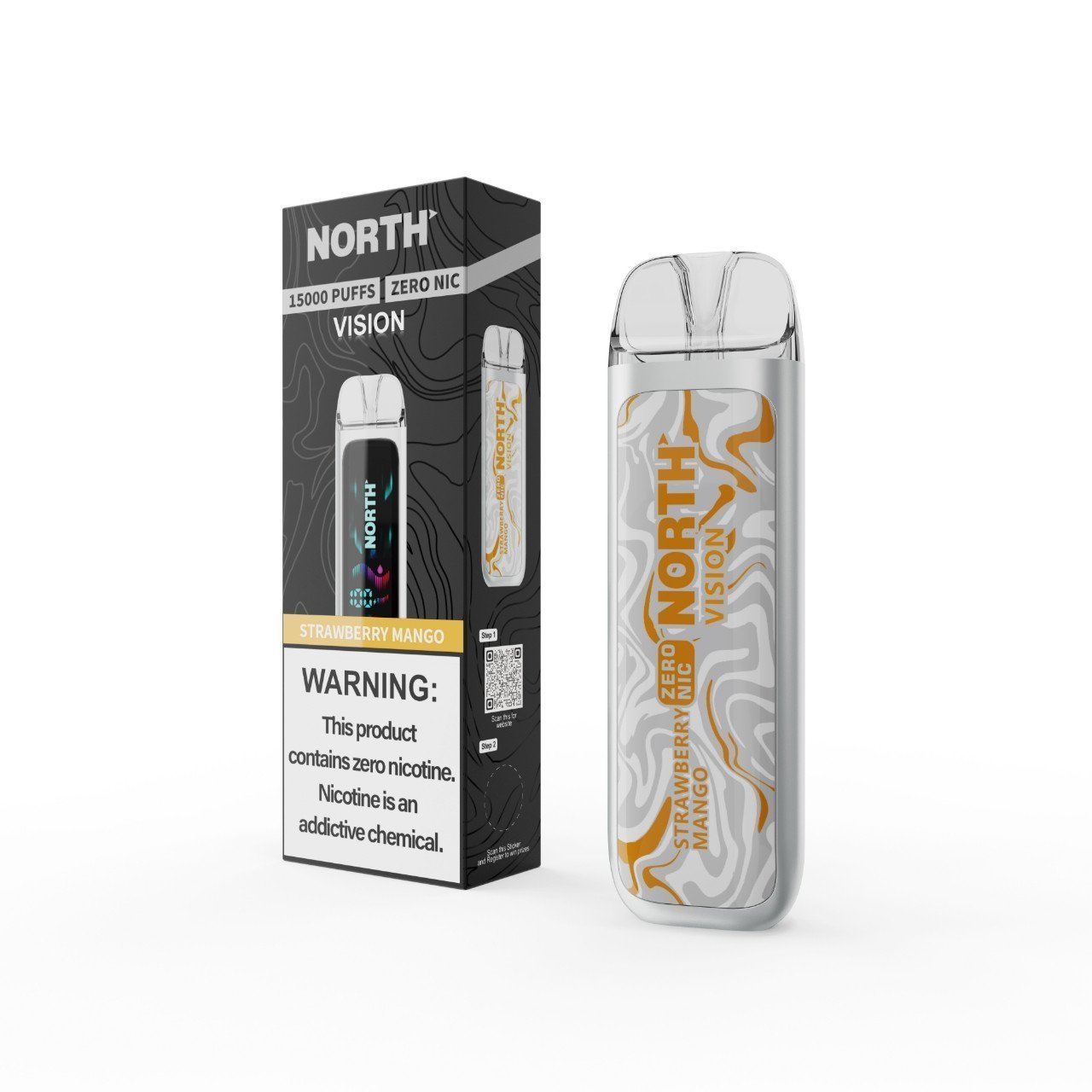 Strawberry Mango North Vision Zero Nicotine 15k Disposable Vape