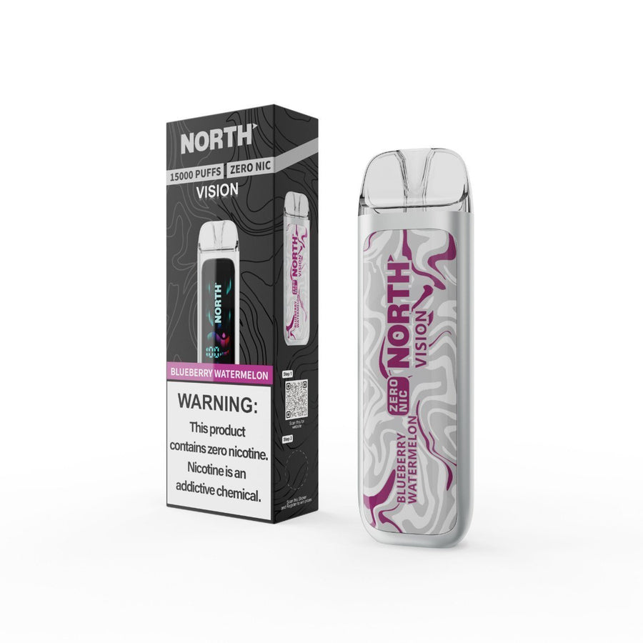 Blueberry Watermelon North Vision Zero Nicotine 15k Disposable Vape