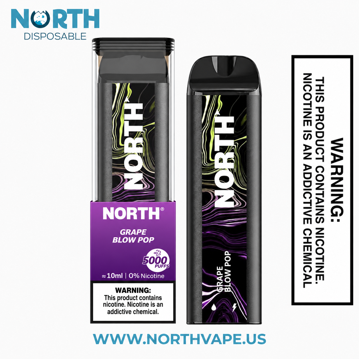 Grape Blow Pop North 5000 Puffs Disposable Vape 1 Grape Blow Pop North 5000 Puffs Disposable Vape