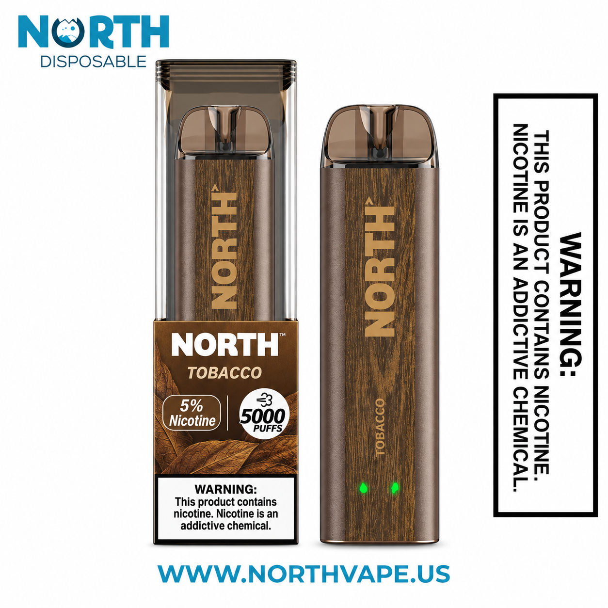 Tobacco North 5000 Puffs Disposable Vape 1 Tobacco North 5000 Puffs Disposable Vape
