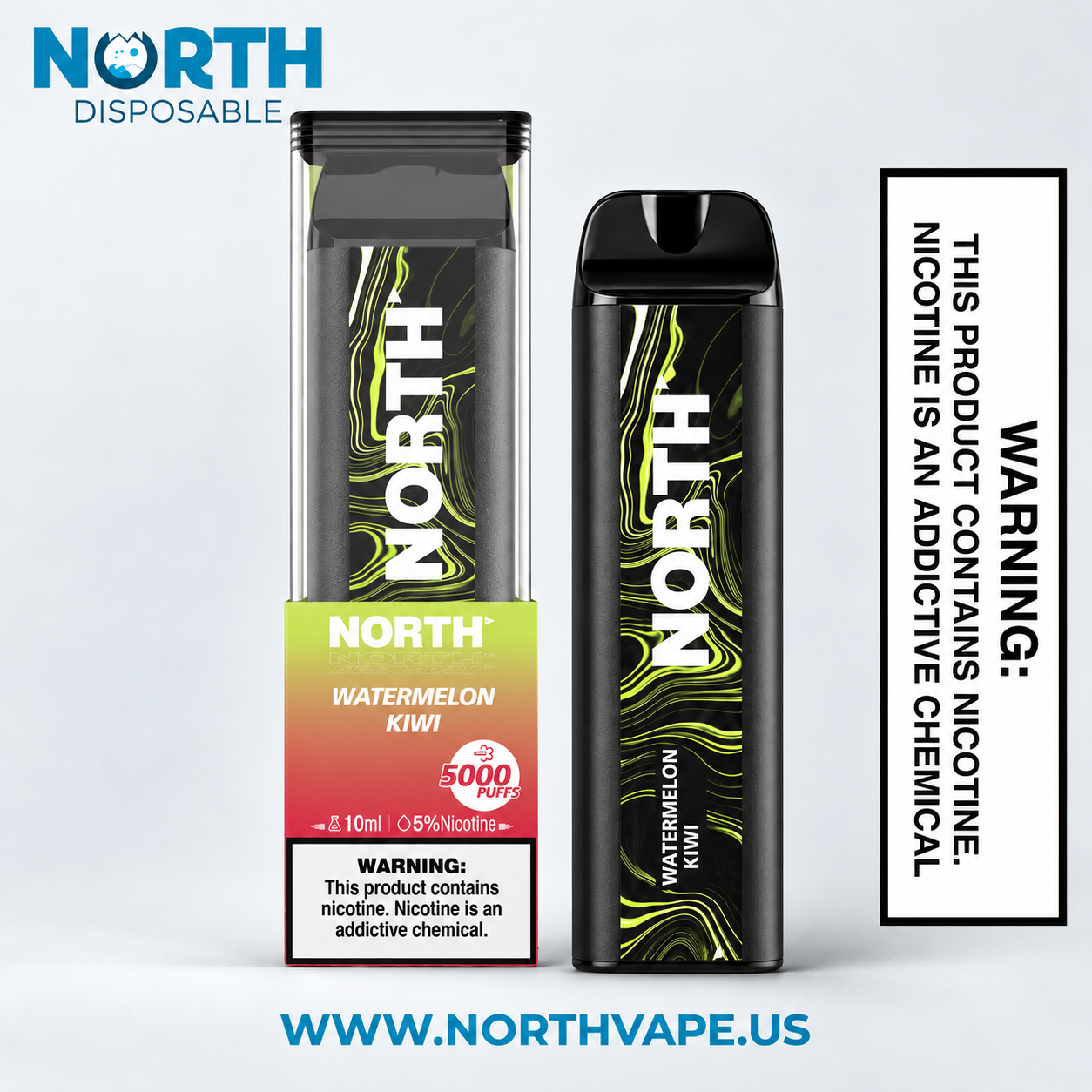 Watermelon Kiwi North 5000 Puffs Disposable Vape 1 Watermelon Kiwi North 5000 Puffs Disposable Vape